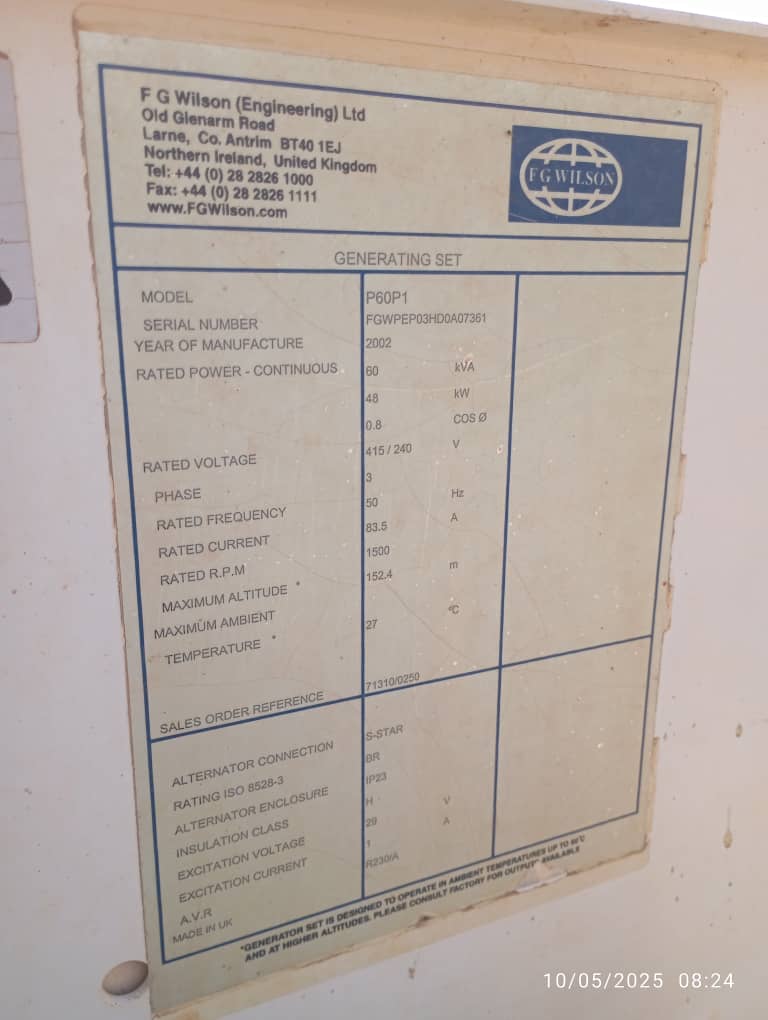 للبيع جنريتر إنجليزي 60 KVA preview 8